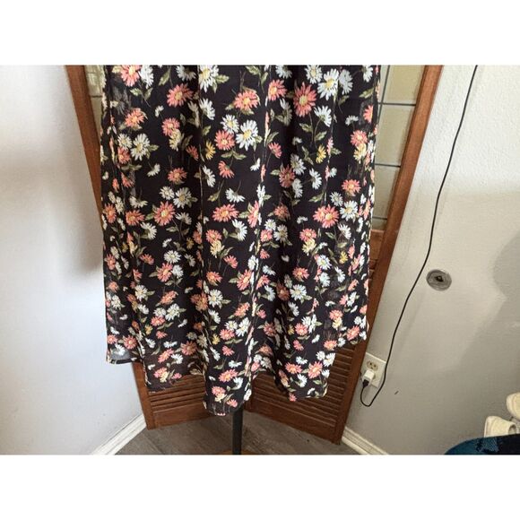 RSQ Black Floral Spaghetti Strap Tie Back Mini Y2K Coquette Boho Dress Size M - Picture 10 of 13